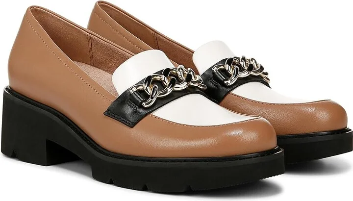 Naturalizer Desi Women's Shoes Cafe/White/Black Leather : 7.5 M (B)