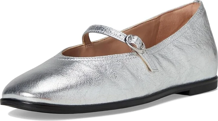 Naturalizer Elina Mary Janes Women's Flat Shoes Silver Leather : 9.5 M (B) - Image 5