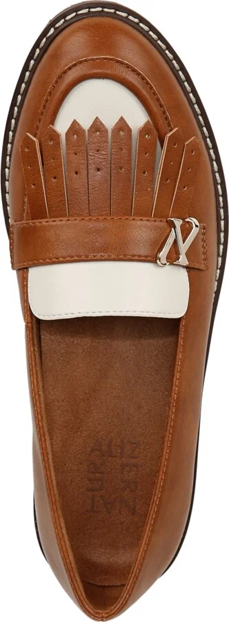 Naturalizer Expert Lug Sole Loafers - Cider/Off White Faux Leather - Image 4