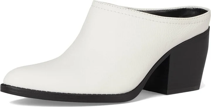 Naturalizer Fairmont Mules High Women's Heels Warm White Leather : 10 W (C) - Image 5