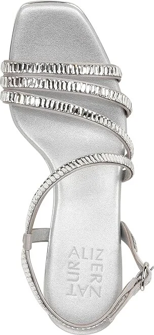 Naturalizer Galaxy 2 Women's Sandals Silver Fabric : 10 M (B), Satin/Textile - Image 2