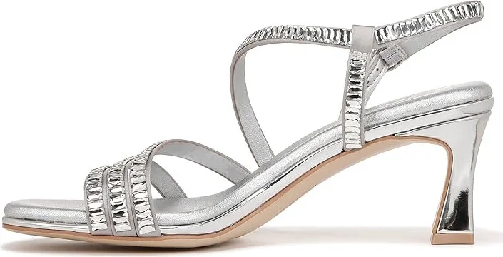Naturalizer Galaxy 2 Women's Sandals Silver Fabric : 10 M (B), Satin/Textile - Image 5