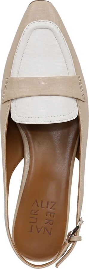 Naturalizer Garner Snip Toe Dress Slingbacks - Coastal Tan/White Faux Leather - Image 4