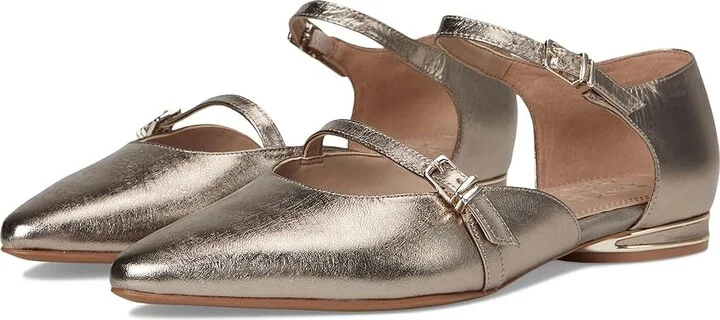 Naturalizer Harmony Women's Flat Shoes Pewter Leather : 8 W (C)