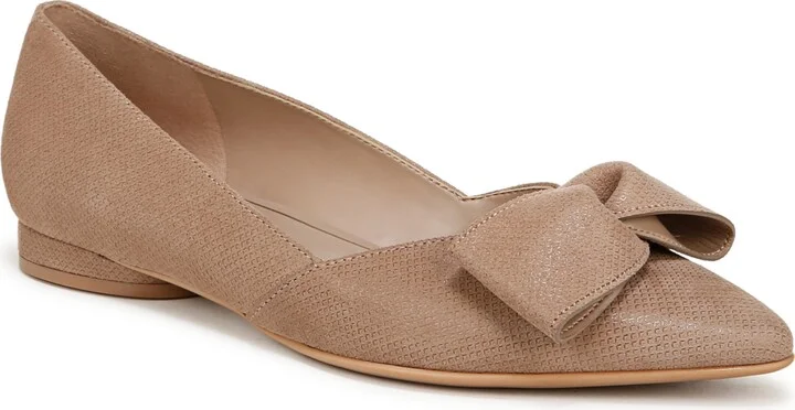 Naturalizer Havana-Bow Flats - Taupe/Metallic Suede