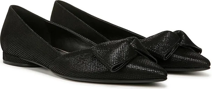Naturalizer Havana Bow Women's Flat Shoes Black Leather : 10 M (B)