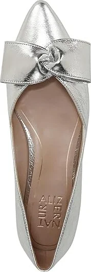 Naturalizer Havana Bow Women's Flat Shoes Silver Leather : 8 M (B) - Image 2