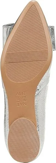Naturalizer Havana Bow Women's Flat Shoes Silver Leather : 8 M (B) - Image 3