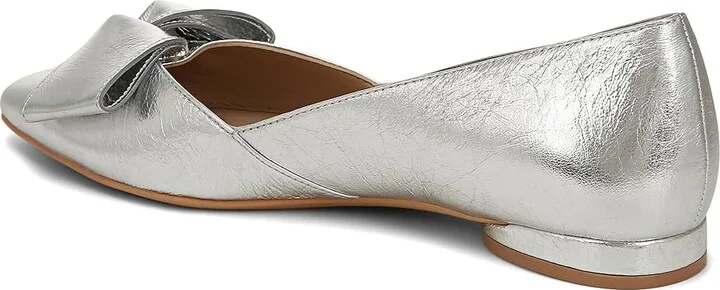 Naturalizer Havana Bow Women's Flat Shoes Silver Leather : 8 M (B) - Image 4