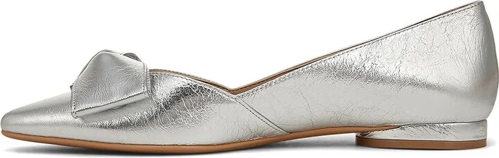 Naturalizer Havana Bow Women's Flat Shoes Silver Leather : 8 M (B) - Image 6