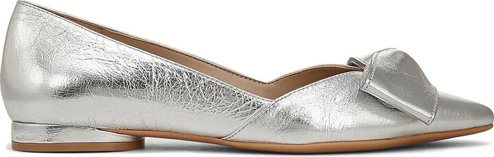 Naturalizer Havana Bow Women's Flat Shoes Silver Leather : 8 M (B) - Image 7