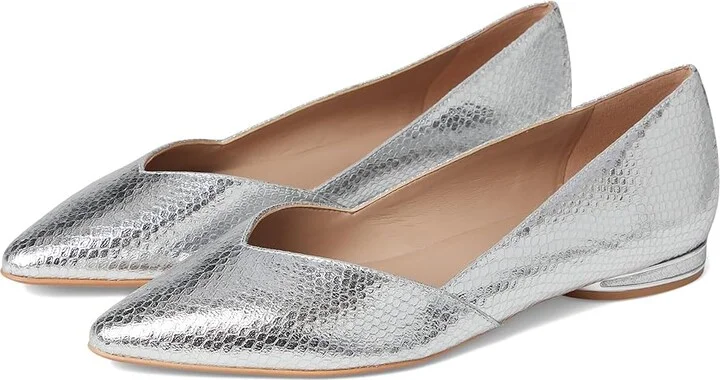 Silver Snake Print Leather