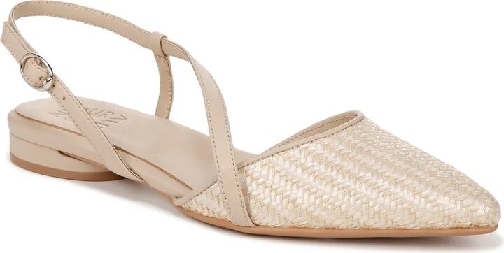 Naturalizer Hawaii 2 Slingback Flats - Opal/Natural Woven Straw/Faux Leather