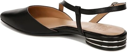 Naturalizer Hawaii Pointed Toe Slingback Flats Women's Sandals Black Leather : 7.5 M (B) - Image 4