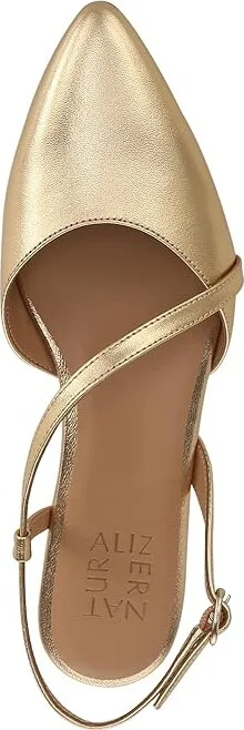 Naturalizer Hawaii Pointed Toe Slingback Flats Women's Sandals Dark Gold Leather : 7.5 M (B) - Image 2