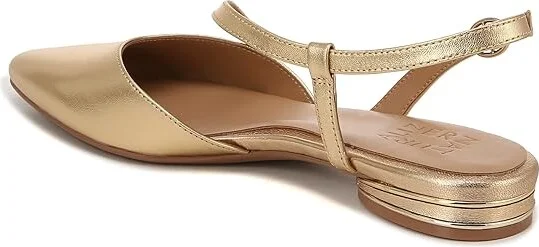 Naturalizer Hawaii Pointed Toe Slingback Flats Women's Sandals Dark Gold Leather : 7.5 M (B) - Image 4
