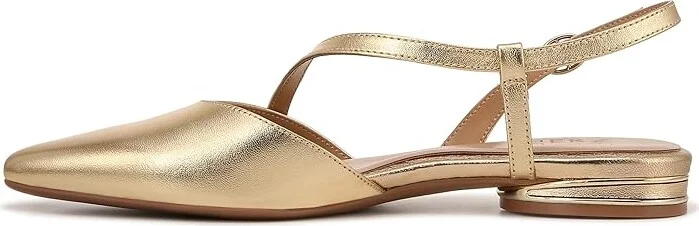 Naturalizer Hawaii Pointed Toe Slingback Flats Women's Sandals Dark Gold Leather : 7.5 M (B) - Image 6