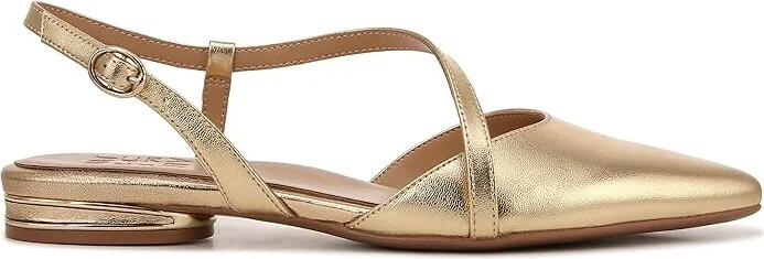 Naturalizer Hawaii Pointed Toe Slingback Flats Women's Sandals Dark Gold Leather : 7.5 M (B) - Image 7