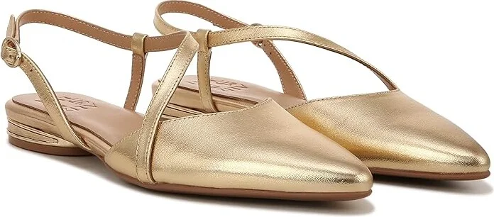 Naturalizer Hawaii Pointed Toe Slingback Flats Women's Sandals Dark Gold Leather : 7.5 M (B)