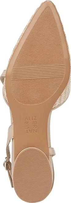 Naturalizer Hawaii Pointed Toe Slingback Flats Women's Sandals Opal Natural/Tan Fabric : 6.5 M (B), Leather - Image 3