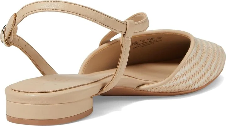 Naturalizer Hawaii Pointed Toe Slingback Flats Women's Sandals Opal Natural/Tan Fabric : 6.5 M (B), Leather - Image 4