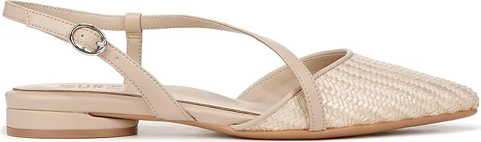 Naturalizer Hawaii Pointed Toe Slingback Flats Women's Sandals Opal Natural/Tan Fabric : 6.5 M (B), Leather - Image 7