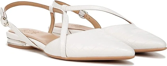 Naturalizer Hawaii Slingbacks Women's Sandals Warm White Faux Croco Leather : 5.5 M (B), Leather/Suede