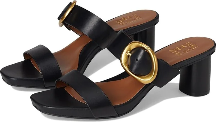 Naturalizer Ida Women's Wedge Shoes Black Leather : 9 W (C)