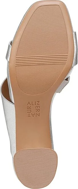 Naturalizer Inez Slides Women's Sandals Silver Faux Leather : 6 W (C), Leather/Rubber - Image 3