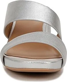 Naturalizer Inez Slides Women's Sandals Silver Faux Leather : 6 W (C), Leather/Rubber - Image 5