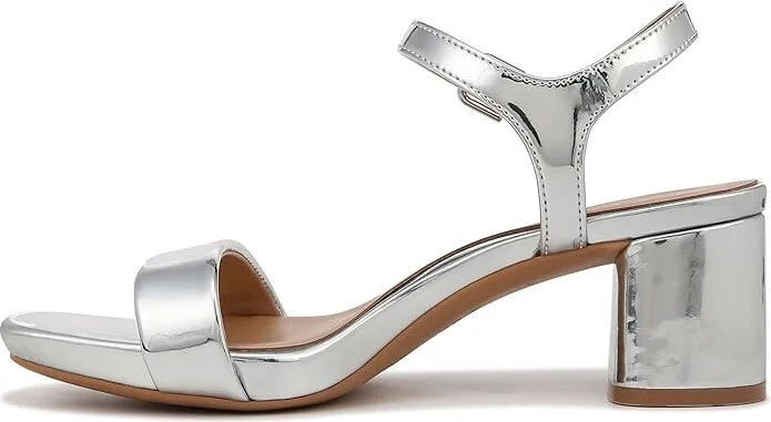 Naturalizer Izzy Ankle Straps Women's Sandals Silver Faux Leather : 6.5 W (C) - Image 4