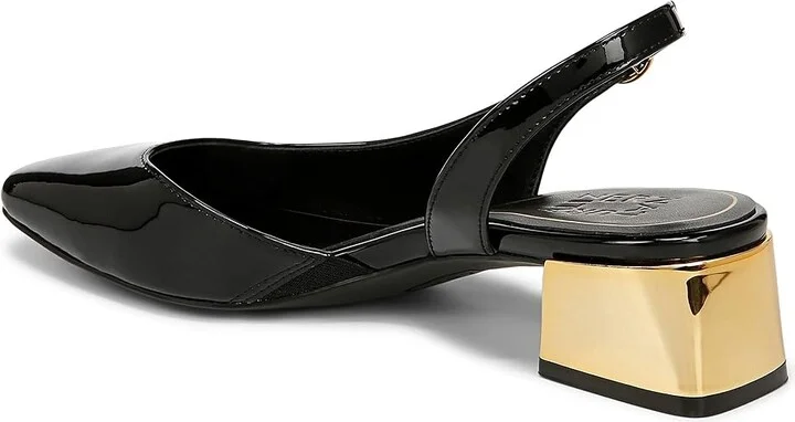 Naturalizer Jayla Low Heel Slingback Dress Shoes Women's Sandals Black Faux Leather : 6 M (B) - Image 4
