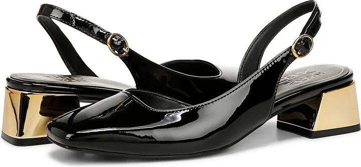 Naturalizer Jayla Low Heel Slingback Dress Shoes Women's Sandals Black Faux Leather : 6 M (B) - Image 5