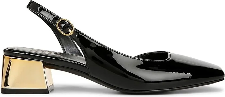 Naturalizer Jayla Low Heel Slingback Dress Shoes Women's Sandals Black Faux Leather : 6 M (B) - Image 7