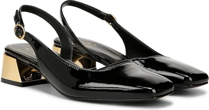 Naturalizer Jayla Low Heel Slingback Dress Shoes Women's Sandals Black Faux Leather : 6 M (B)