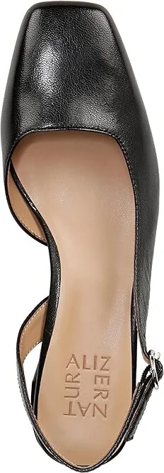 Naturalizer Jayla Low Heel Slingback Dress Shoes Women's Sandals Black Leather : 7 M (B) - Image 2