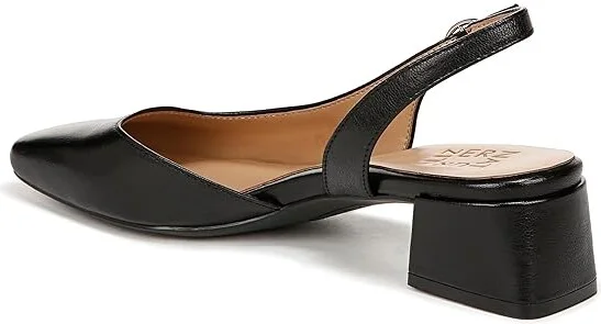 Naturalizer Jayla Low Heel Slingback Dress Shoes Women's Sandals Black Leather : 7 M (B) - Image 4