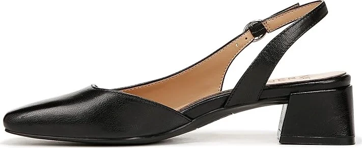Naturalizer Jayla Low Heel Slingback Dress Shoes Women's Sandals Black Leather : 7 M (B) - Image 6
