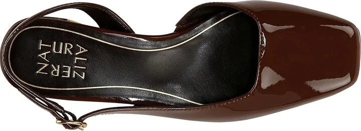 Naturalizer Jayla Low Heel Slingback Dress Shoes Women's Sandals Cappuccino Brown Faux Leather : 8.5 W (C) - Image 2