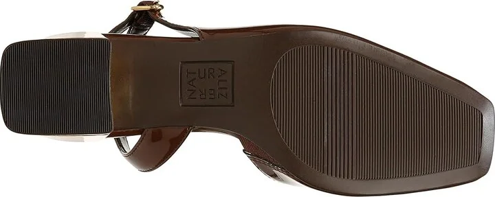 Naturalizer Jayla Low Heel Slingback Dress Shoes Women's Sandals Cappuccino Brown Faux Leather : 8.5 W (C) - Image 3