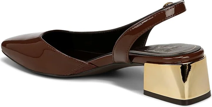 Naturalizer Jayla Low Heel Slingback Dress Shoes Women's Sandals Cappuccino Brown Faux Leather : 8.5 W (C) - Image 4