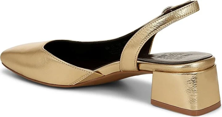 Naturalizer Jayla Low Heel Slingback Dress Shoes Women's Sandals Dark Gold Leather : 5.5 M (B) - Image 4