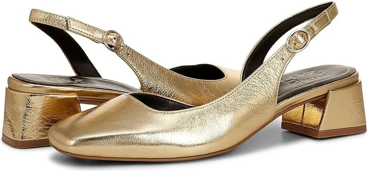Naturalizer Jayla Low Heel Slingback Dress Shoes Women's Sandals Dark Gold Leather : 5.5 M (B) - Image 5