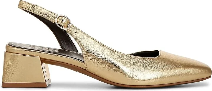 Naturalizer Jayla Low Heel Slingback Dress Shoes Women's Sandals Dark Gold Leather : 5.5 M (B) - Image 7