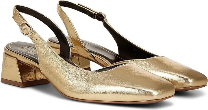 Naturalizer Jayla Low Heel Slingback Dress Shoes Women's Sandals Dark Gold Leather : 5.5 M (B)