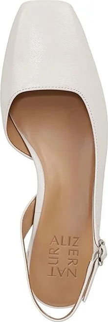 Naturalizer Jayla Low Heel Slingback Dress Shoes Women's Sandals Warm White : 7.5 W (C), Leather - Image 2