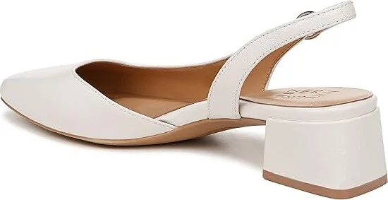 Naturalizer Jayla Low Heel Slingback Dress Shoes Women's Sandals Warm White : 7.5 W (C), Leather - Image 4