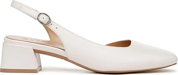 Naturalizer Jayla Low Heel Slingback Dress Shoes Women's Sandals Warm White : 7.5 W (C), Leather - Image 7