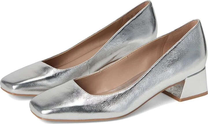 Naturalizer Jayla Pump High Women's Heels Silver Leather : 11 M (B), Leather/Rubber
