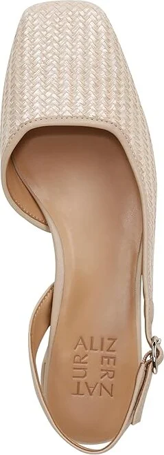 Naturalizer Jayla2 Slingbacks Women's Sandals Beige Woven Fabric : 9 W (C), Leather - Image 2